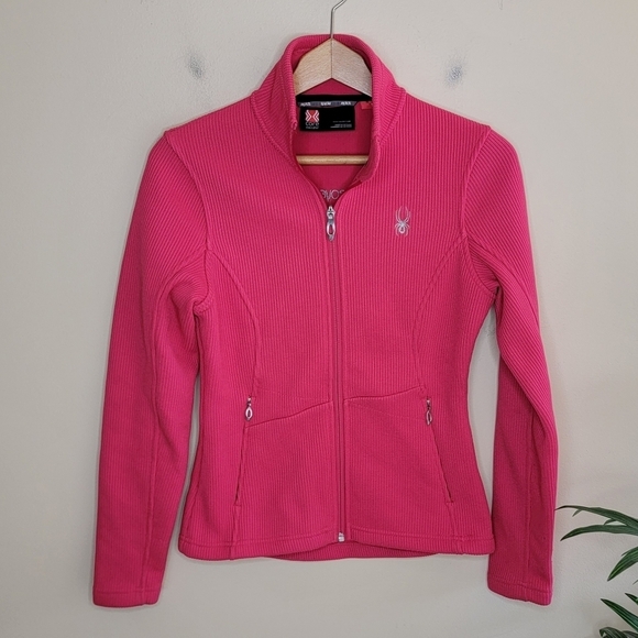 Spyder | Pink Core Sweater Zip Front Jacket Size Small - Picture 1 of 6